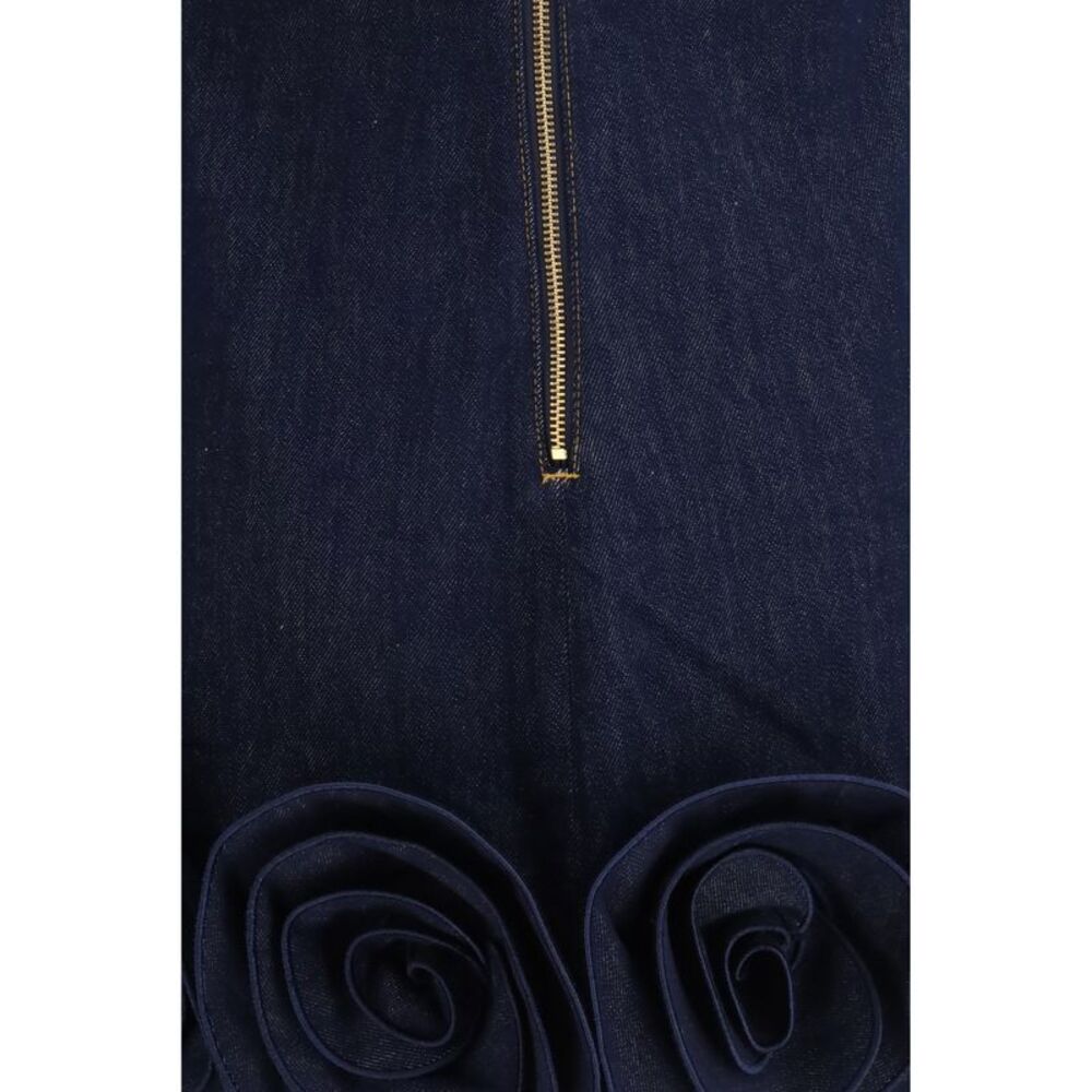 Self-Portrait Women Denim 3D Flower Mini Dress - Picture 3 of 3